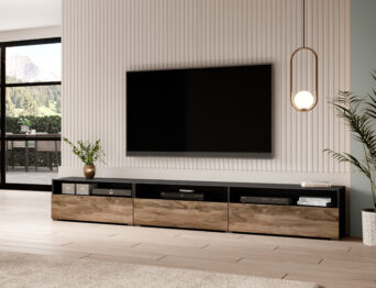 Szafka RTV BAROS 24Z6BM40 - Satin Nussbaum / Touchwood