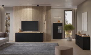 Zestaw Mebli Do Salonu MODO 24W5OJ 25 26 44 - Czarny / Dąb Mauvella