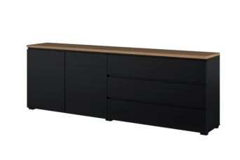 Komoda MODO 24W5OJ28 - Czarny / Dąb Mauvella