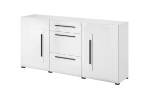 Komoda TULSA 2497FJ26 - Biały Laminat / Biały Połysk