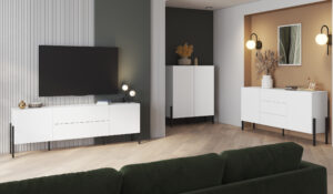 Zestaw Mebli Do Salonu Jukon 2497ND 25 + 42 + 43 - Biały Super Mat