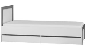 Łóżko 90 Alabama ABL-1 - Biały Mat / Antracyt Mat