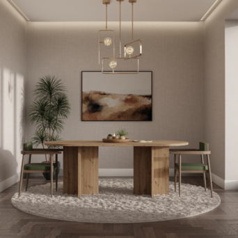 Stół Owalny Loen Do Jadalni 203 cm na 90 cm - Dąb Artisan